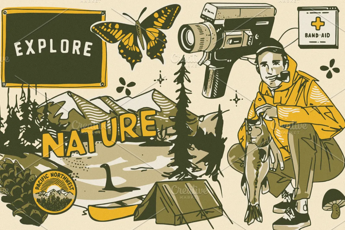 Oregon Campout: Patterns + Graphics