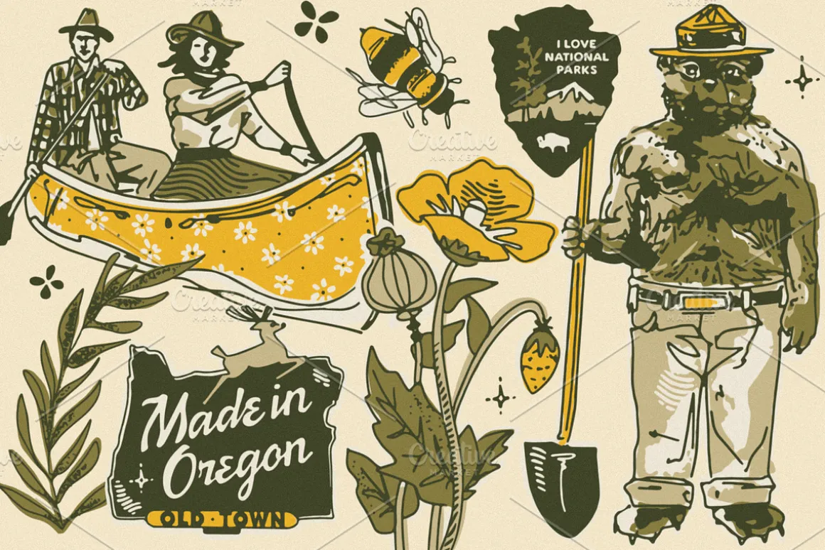 Oregon Campout: Patterns + Graphics