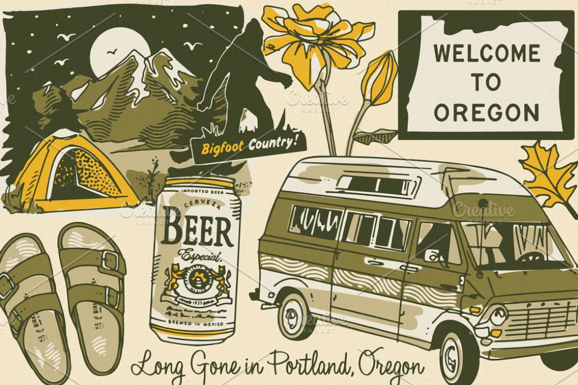 Oregon Campout: Patterns + Graphics
