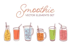 Organic fruit smoothies set