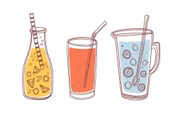 Organic fruit smoothies set