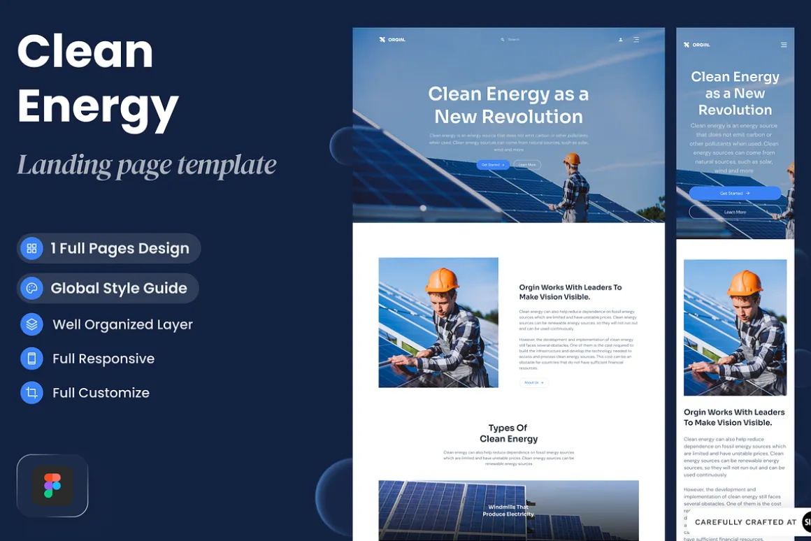 Origin - Clean Energy Landing Page
