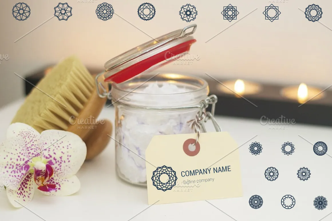 Ornamental logo templates set