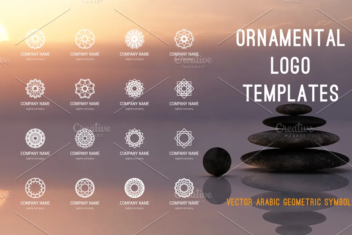 Ornamental logo templates set