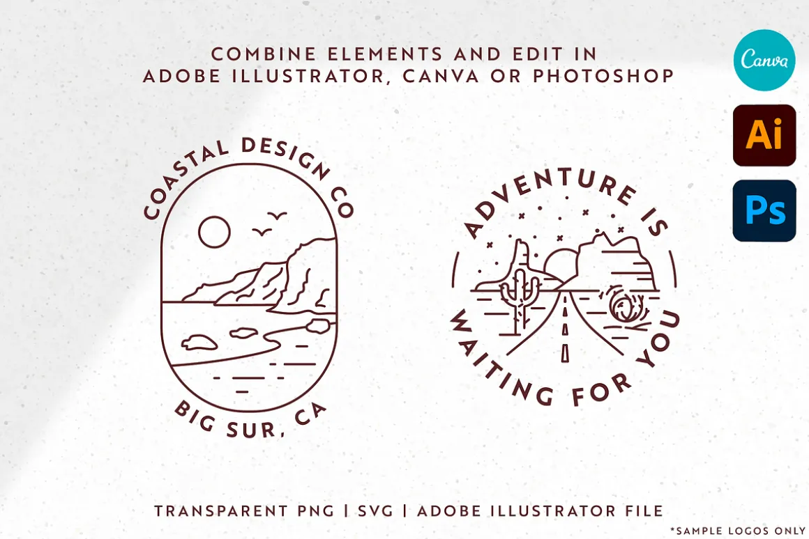 Outdoor Line Art Graphic Set
