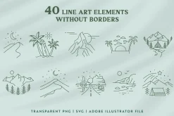 Outdoor Line Art Graphic Set
