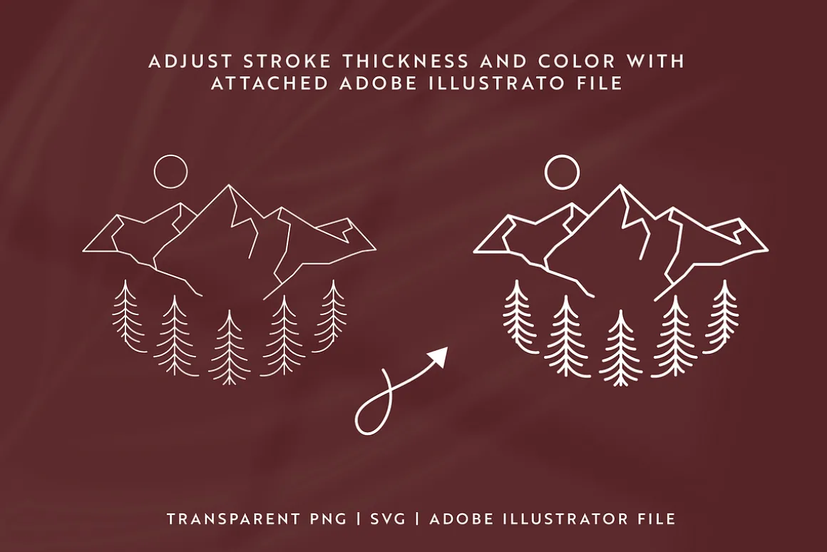 Outdoor Line Art Graphic Set
