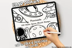 100 Outer Space Procreate Stamps