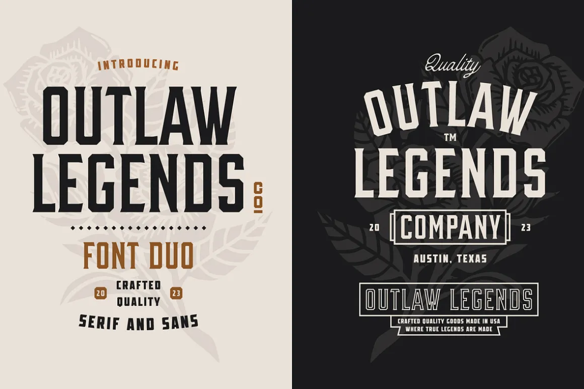 OUTLAW LEGENDS Font Duo + Extra