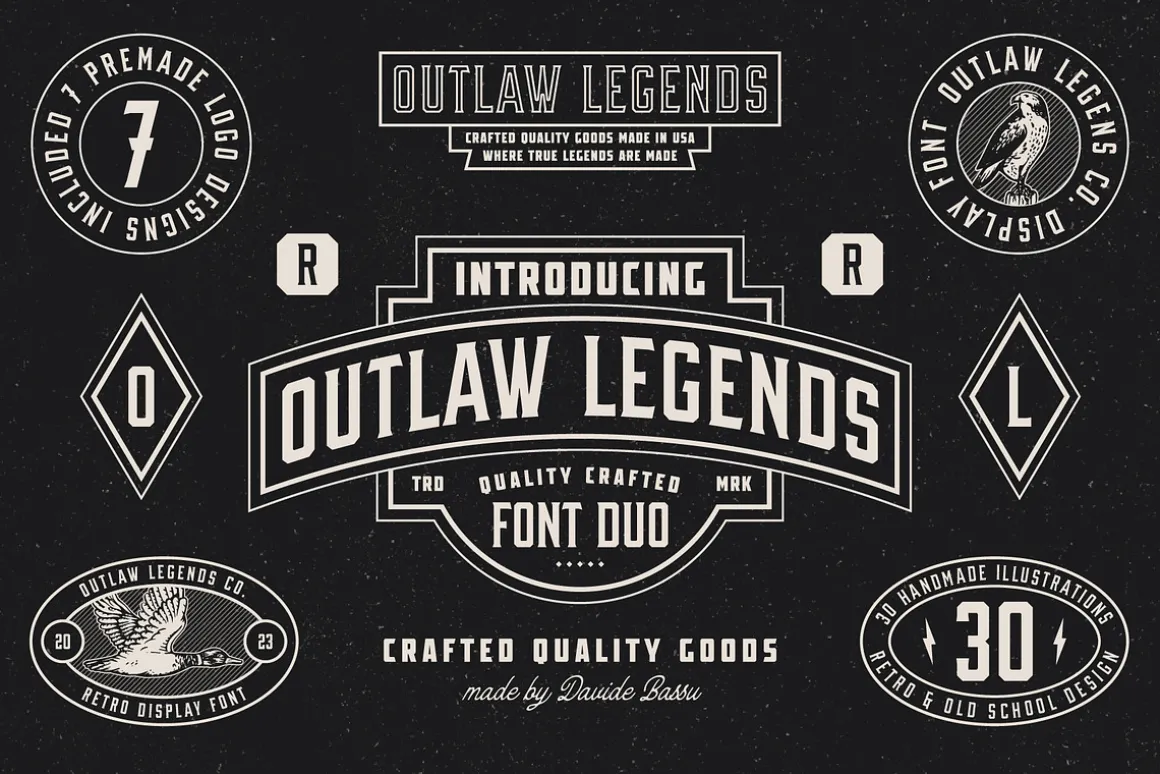 OUTLAW LEGENDS Font Duo + Extra