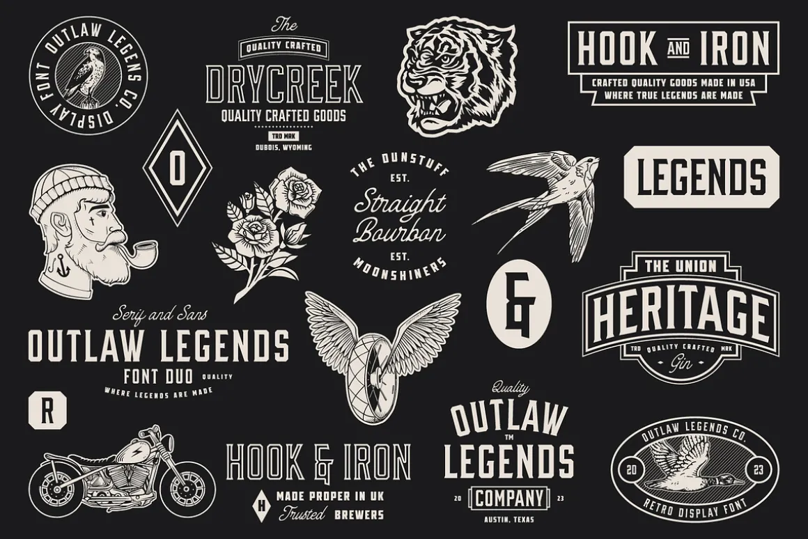 OUTLAW LEGENDS Font Duo + Extra