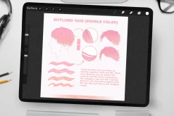 Outline Hair Brushes for Procreate