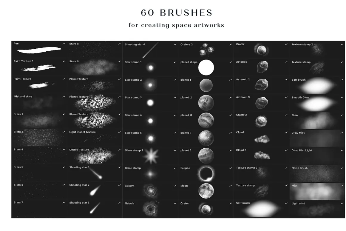 Out of Space Procreate Brushes