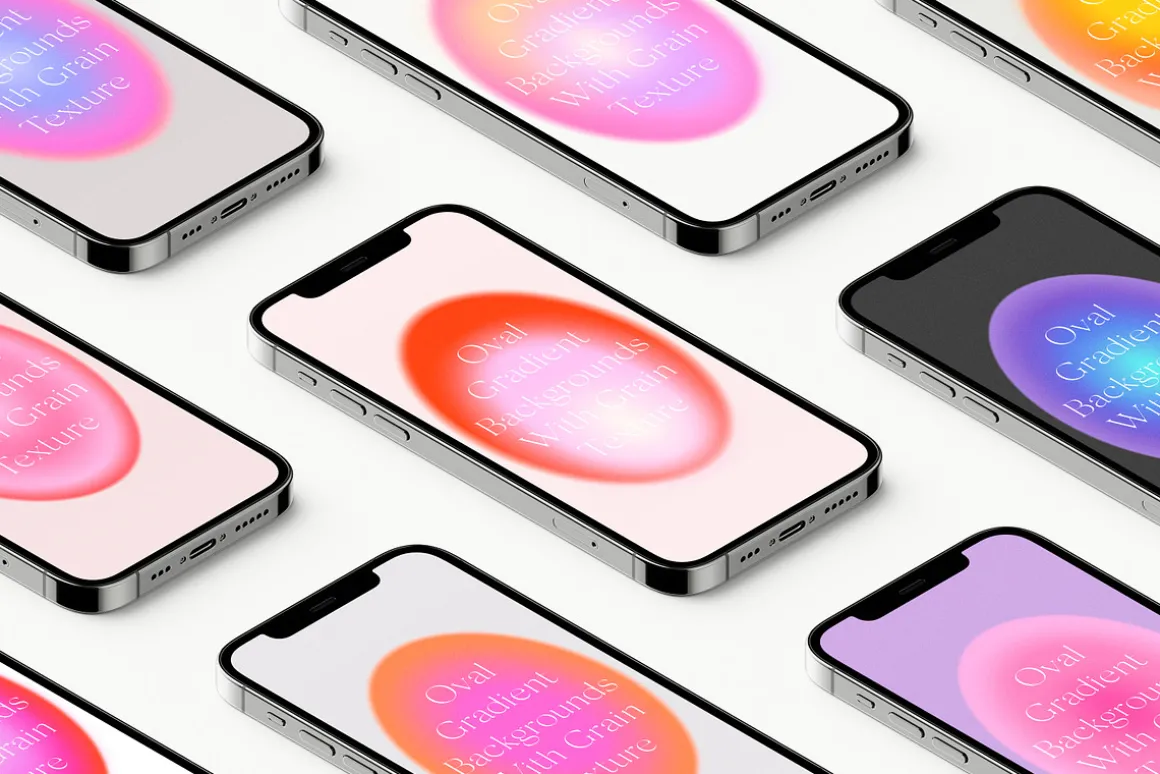 Oval Grainy Gradient Textures PS