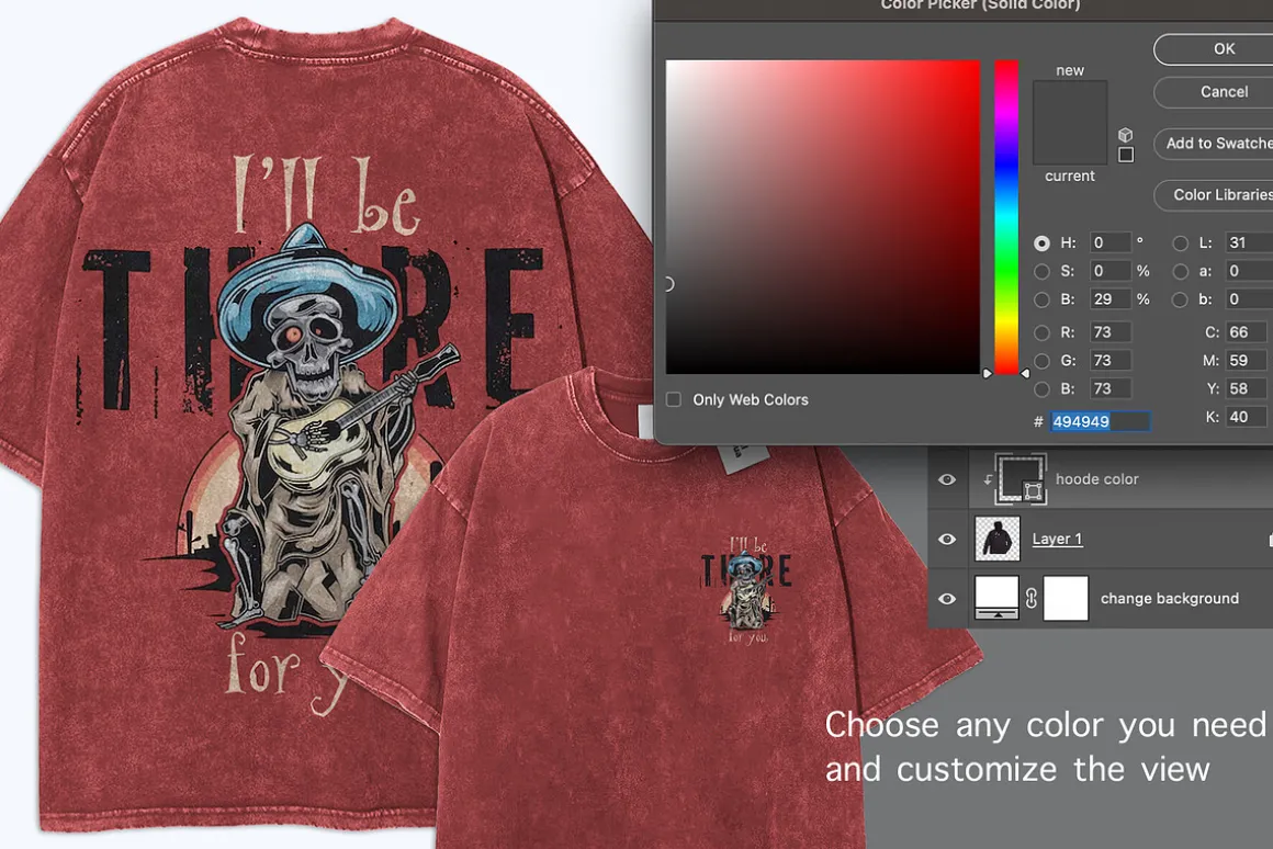 oversize Washed T Shirt PSD Mockup