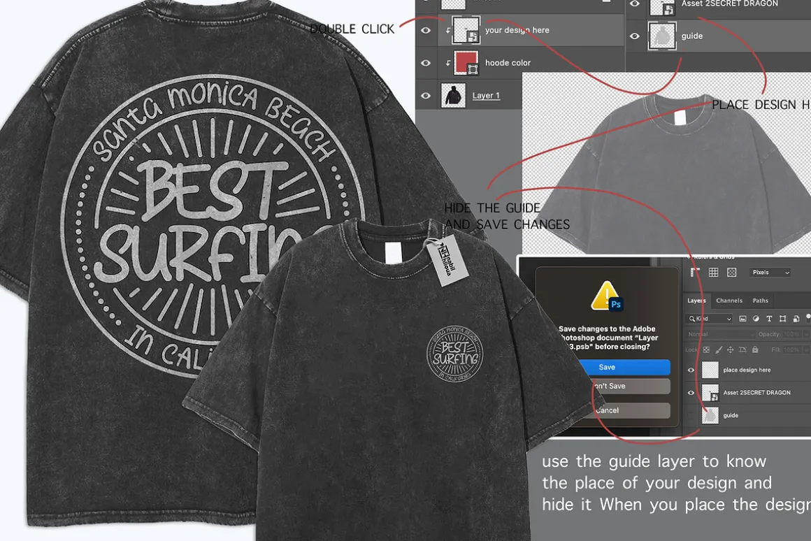 oversize Washed T Shirt PSD Mockup