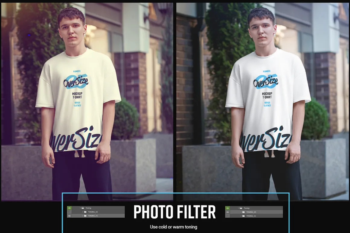 8 Oversized T-shirt Mockup