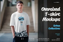 8 Oversized T-shirt Mockup