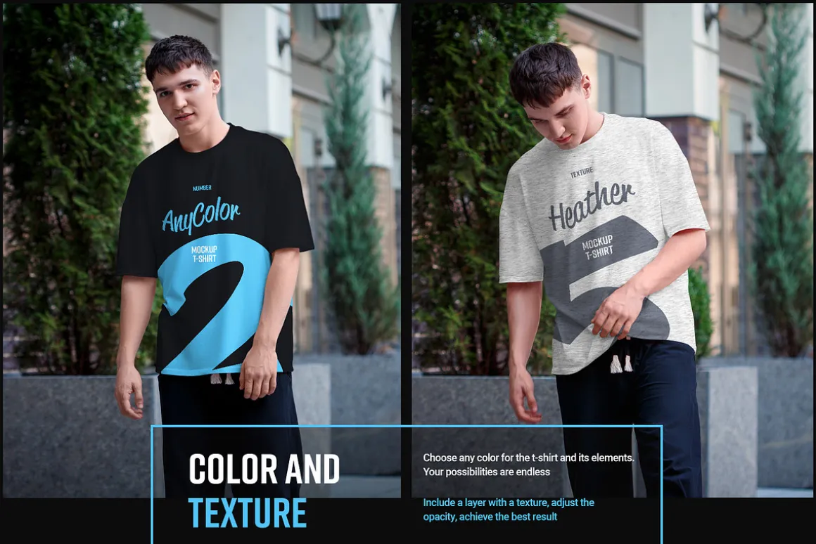 8 Oversized T-shirt Mockup