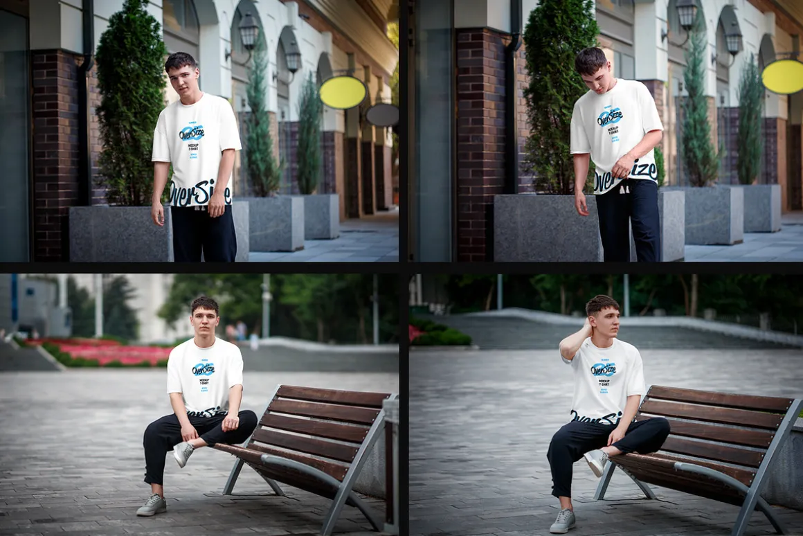 8 Oversized T-shirt Mockup