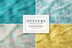 Oysters Seamless Patterns