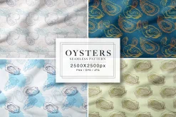 Oysters Seamless Patterns