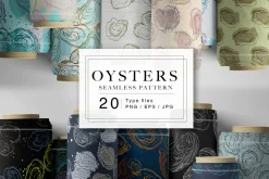 Oysters Seamless Patterns