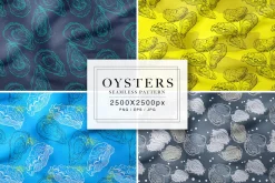 Oysters Seamless Patterns