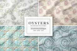 Oysters Seamless Patterns