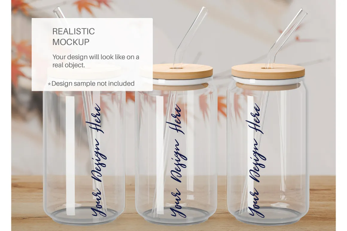 16oz Glass Can Mockup