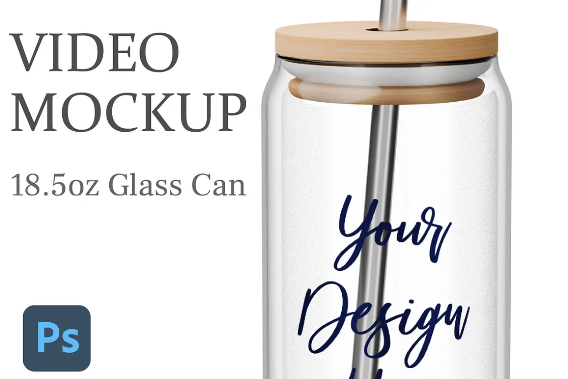 18.5oz Glass Can Mockup