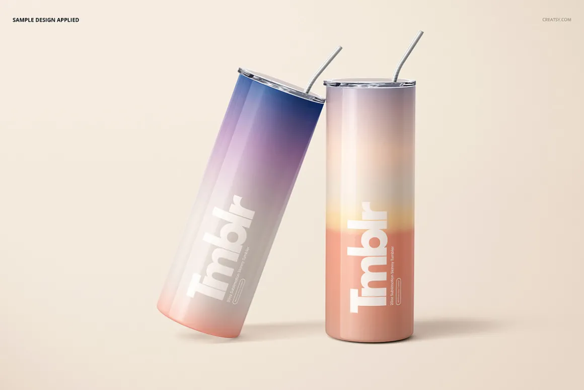 20oz Skinny Tumbler Mockup Set