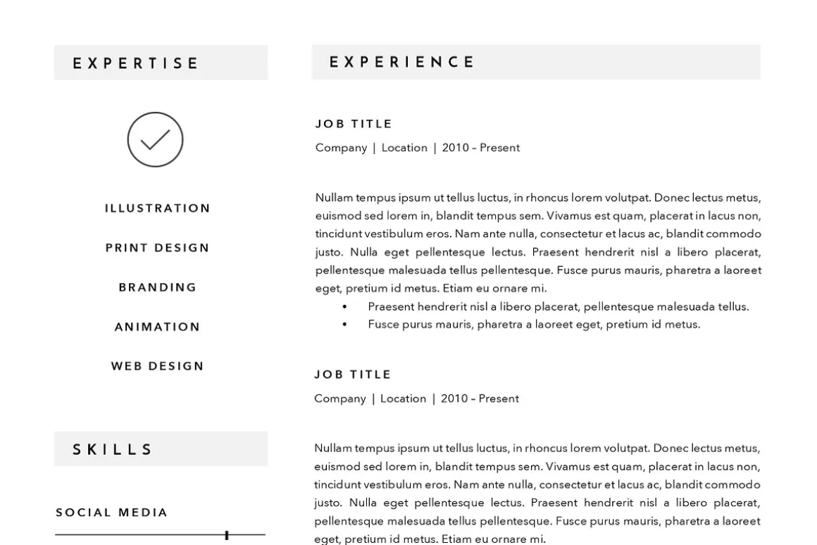 3 Page Resume Template | INDD + DOCX