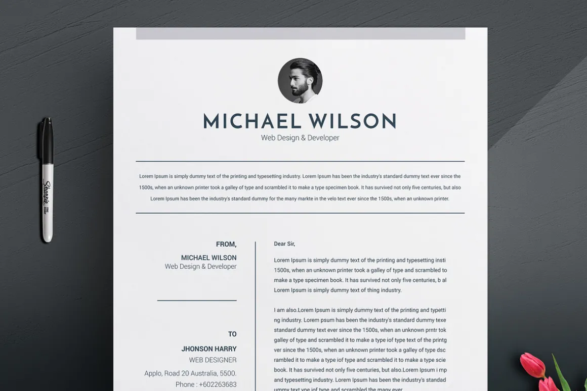 3 Pages Clean CV Template | MS Word