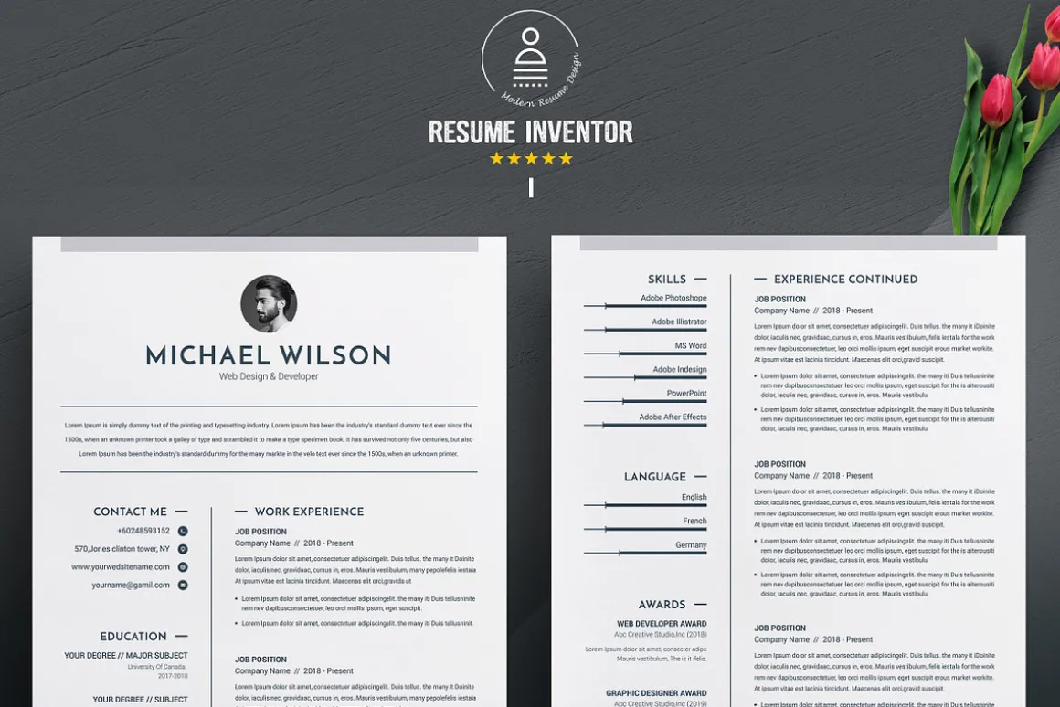 3 Pages Clean CV Template | MS Word