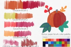 Painterly gouache brushes