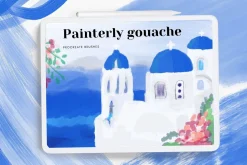 Painterly gouache brushes