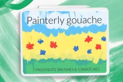 Painterly gouache brushes