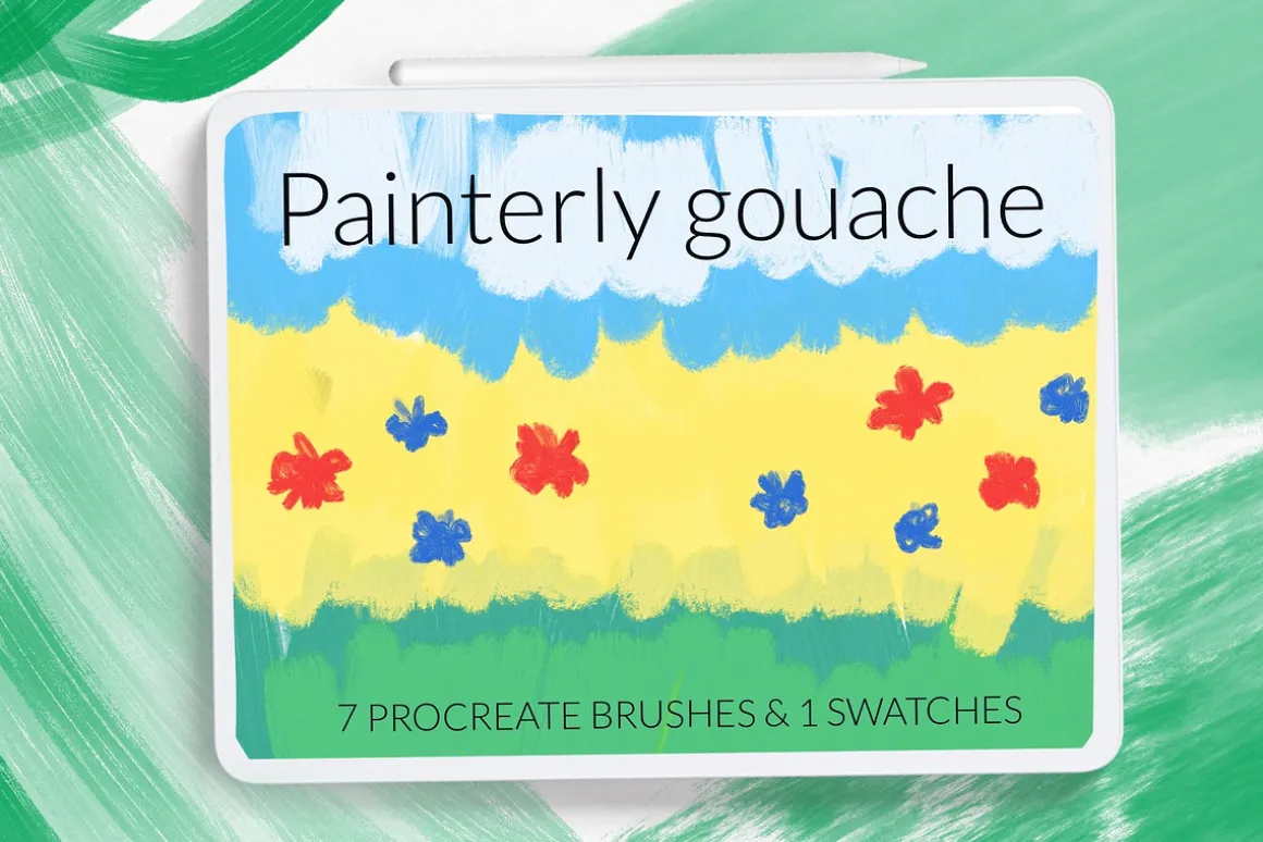 Painterly gouache brushes