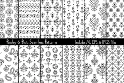 Paisley & Buti Seamless Patterns