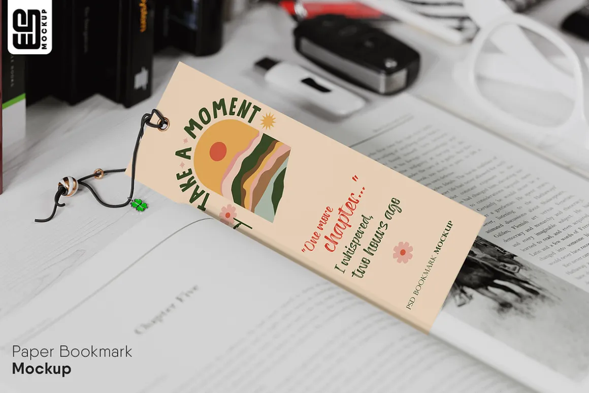 Paper Bookmark Mockup