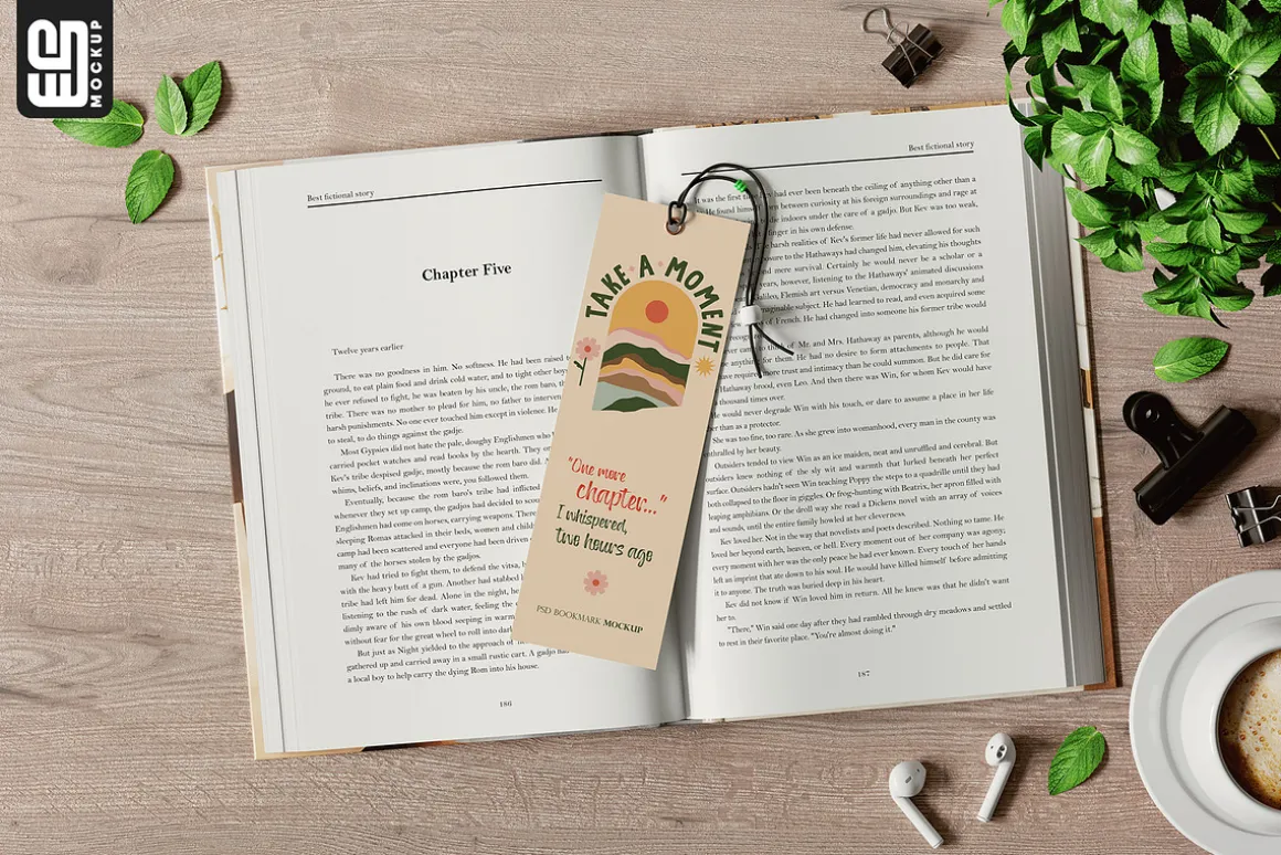 Paper Bookmark Mockup