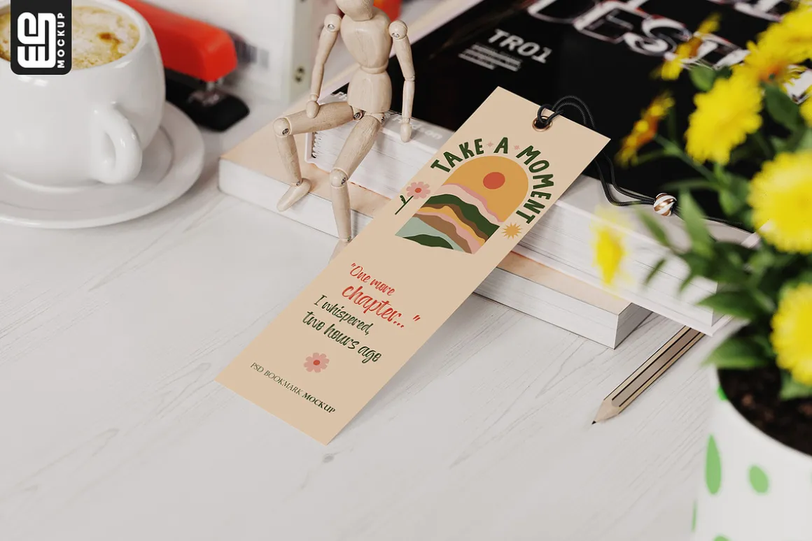 Paper Bookmark Mockup