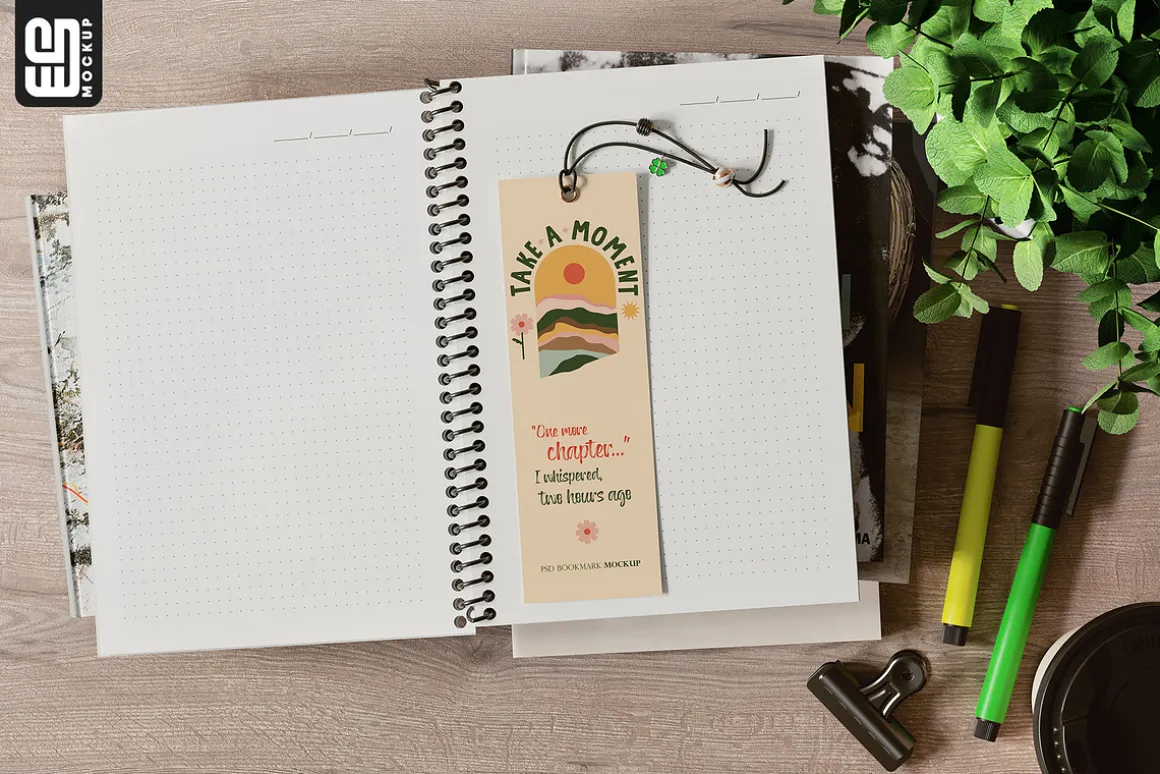 Paper Bookmark Mockup
