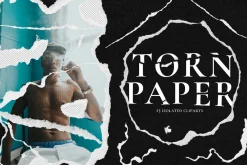 25 Paper Edge Rips, Torn Cliparts