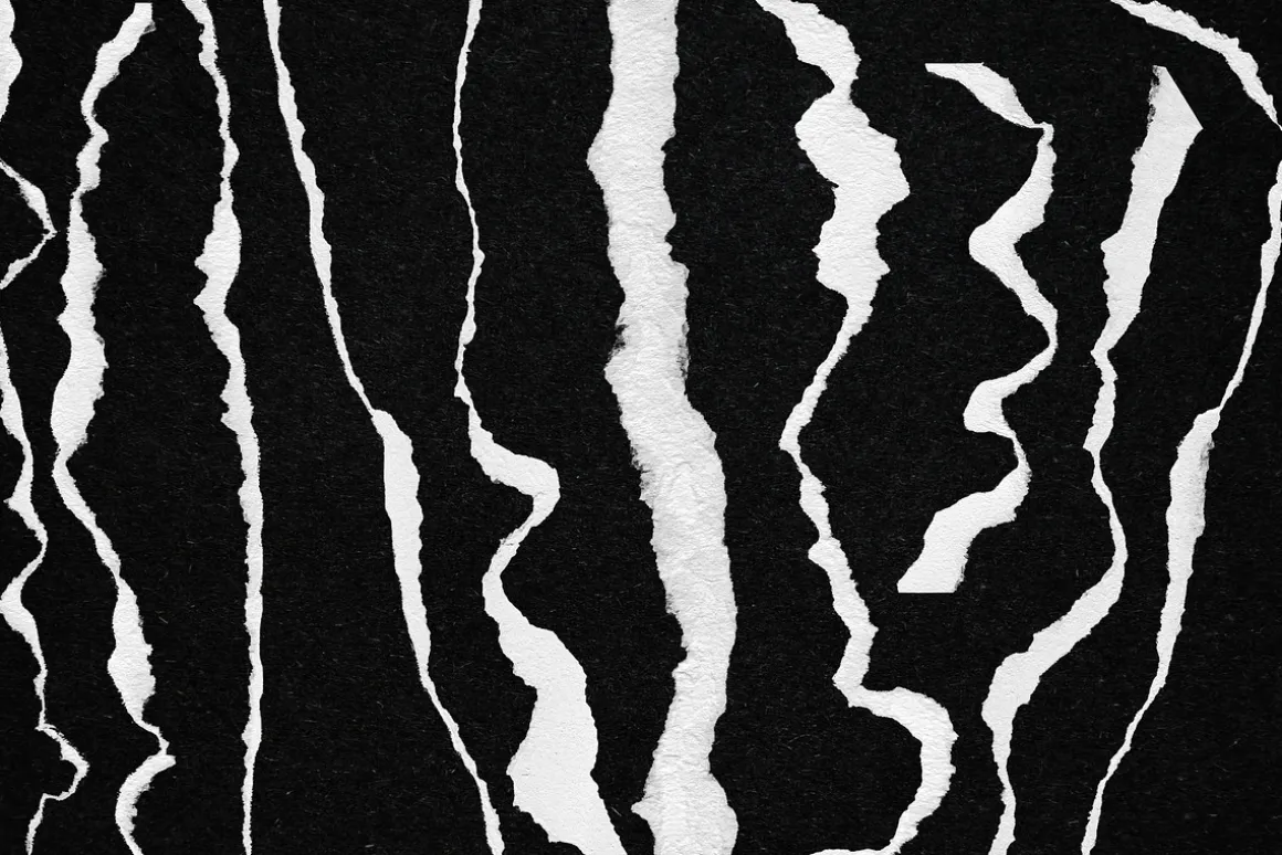 25 Paper Edge Rips, Torn Cliparts