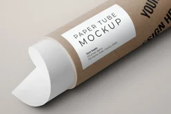 Paper Tube Poster Packaging Mockup