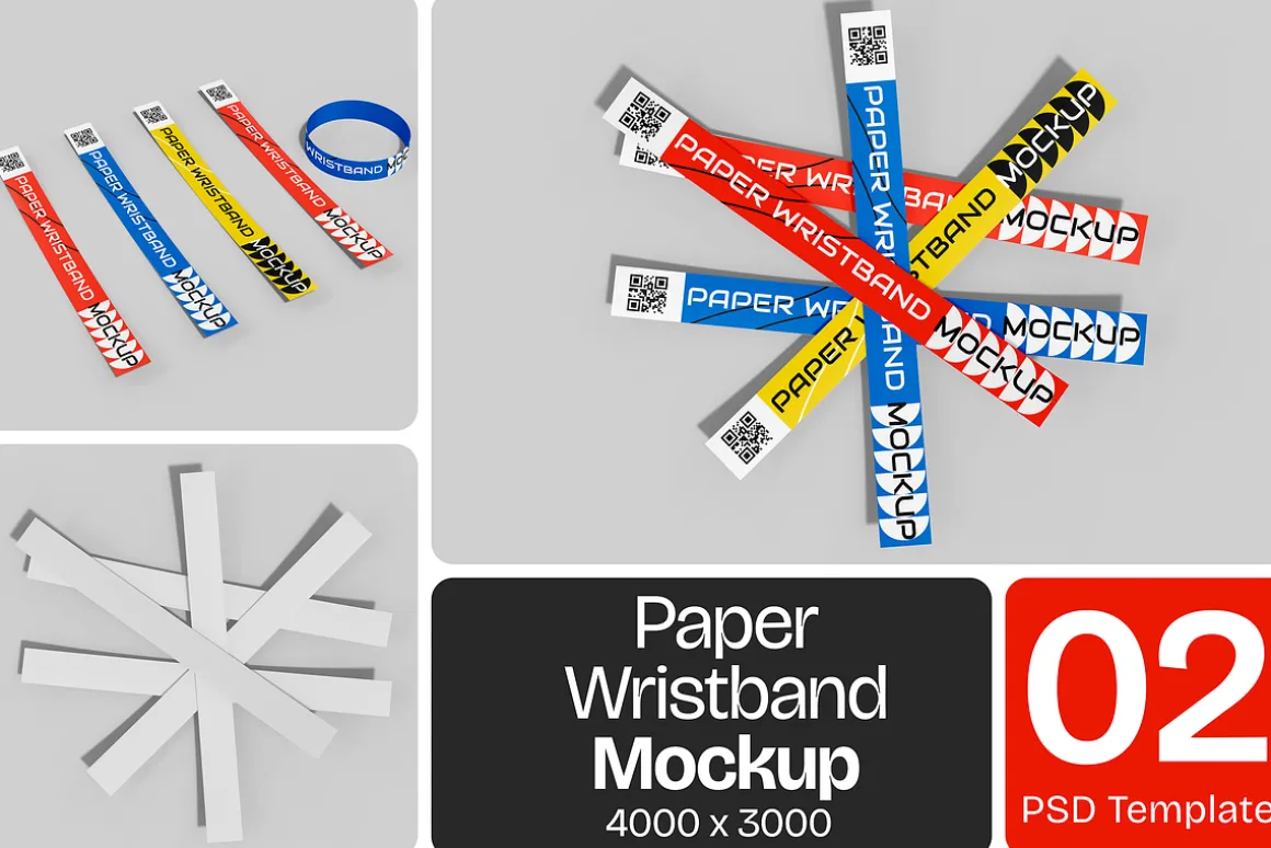 Paper Wristband Mockup