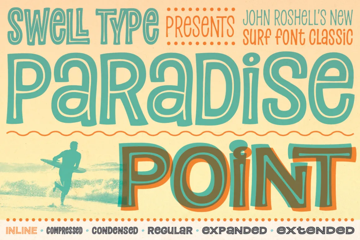Paradise Point Inline surf fonts