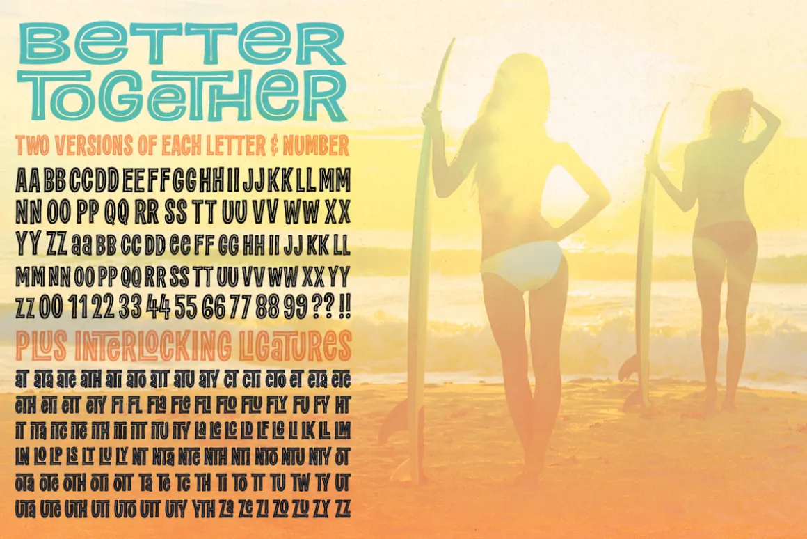 Paradise Point Inline surf fonts